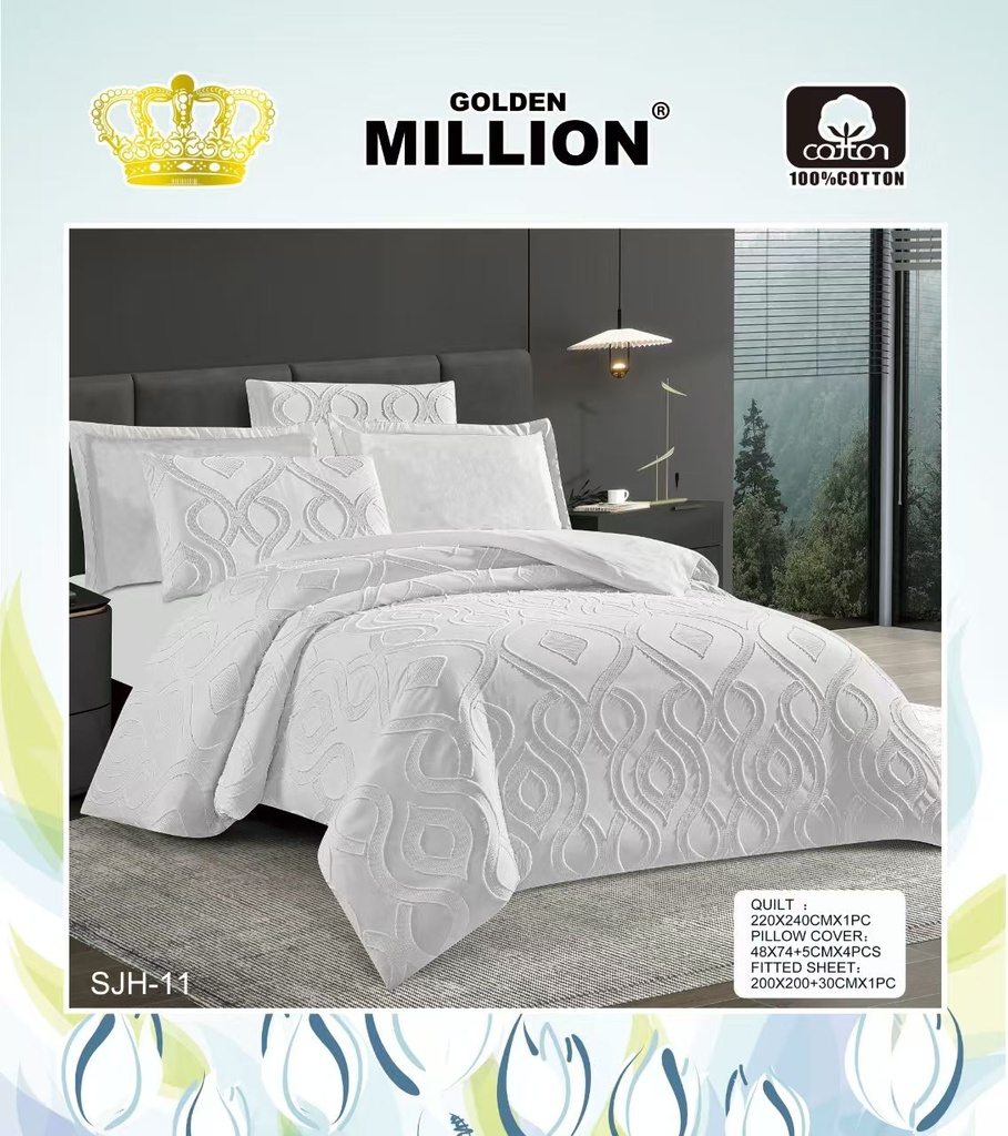 duvet-set-tufted-wave-white-golden-million-sjh11