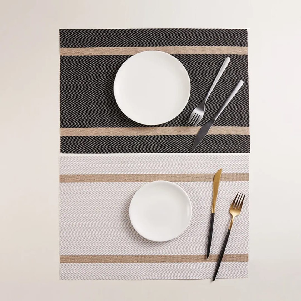table-placemat-pvc-herringbone-black-white-2variants