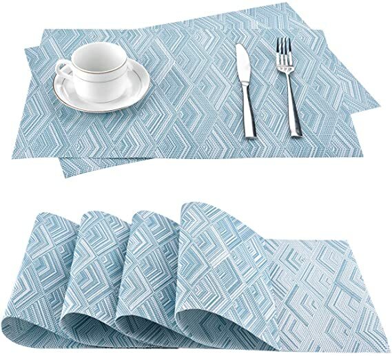 table-placemat-pvc-rect-diamond-blue-4pcs