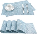 table-placemat-pvc-rect-diamond-blue-4pcs