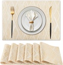 table-placemat-pvc-rect-diamond-gold-6pcs