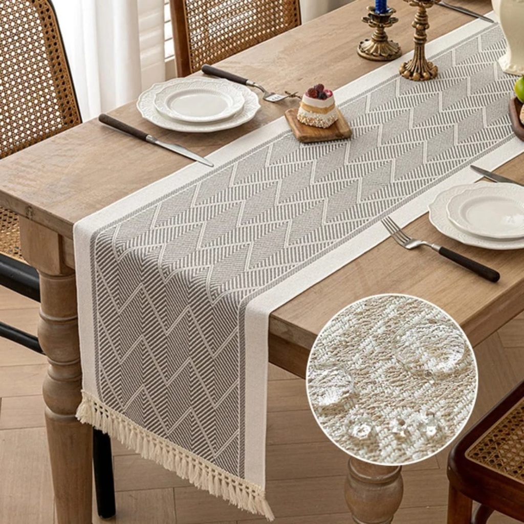 table-runner-jacquard-chevron-beige-waterproof-lifestyle2