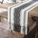 table-runner-woven-jacquard-diamond-black-white-tassel