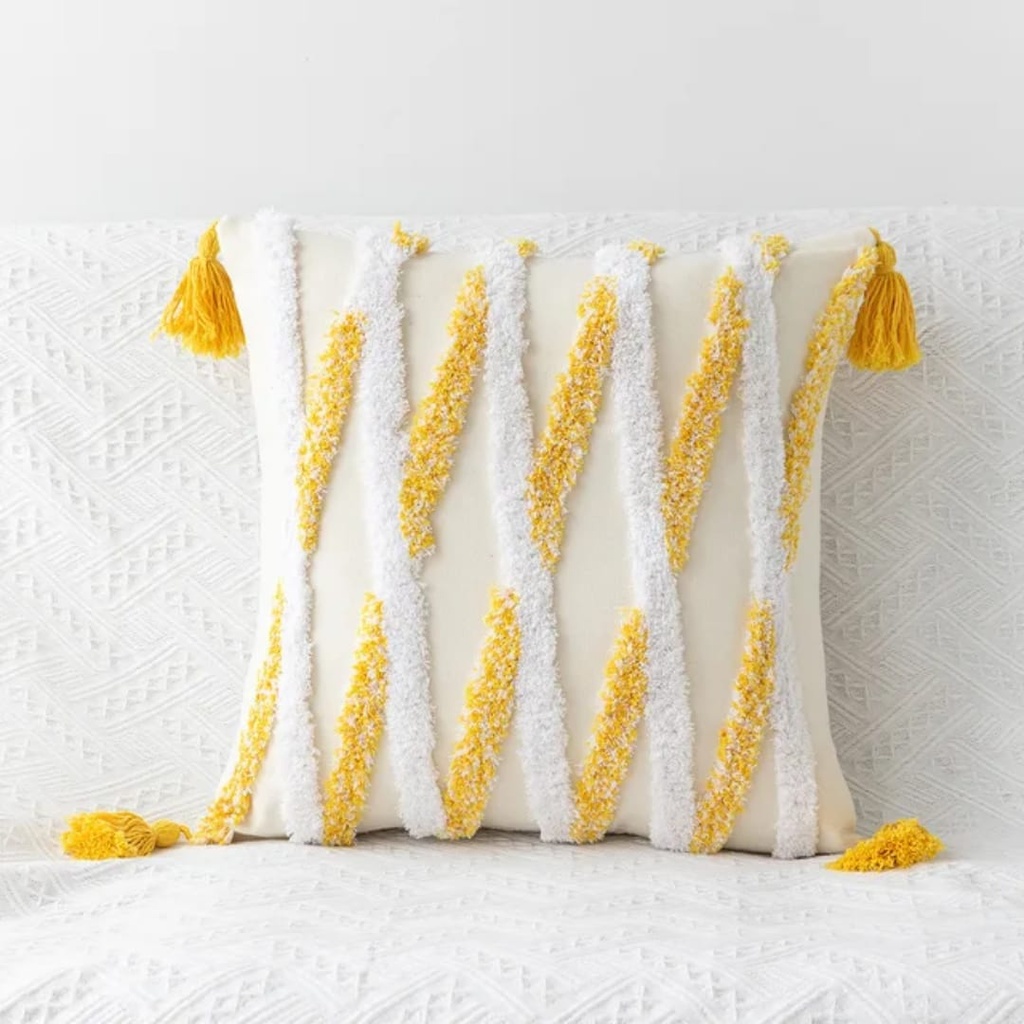throw-pillow-cover-tufted-diagonal-stripe-yellow-tassel