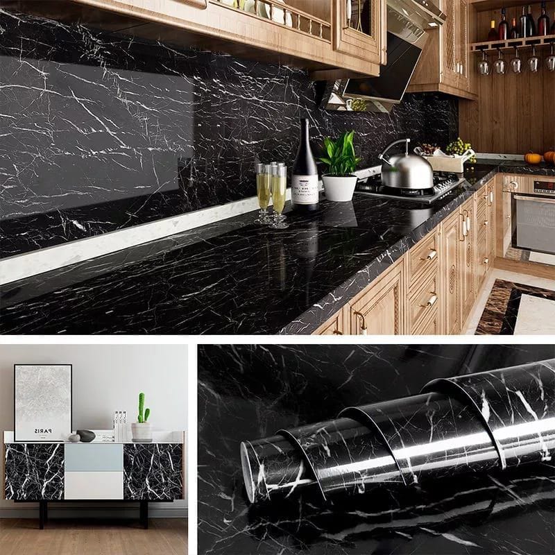 wallpaper-self-adhesive-marble-black-white-kitchen