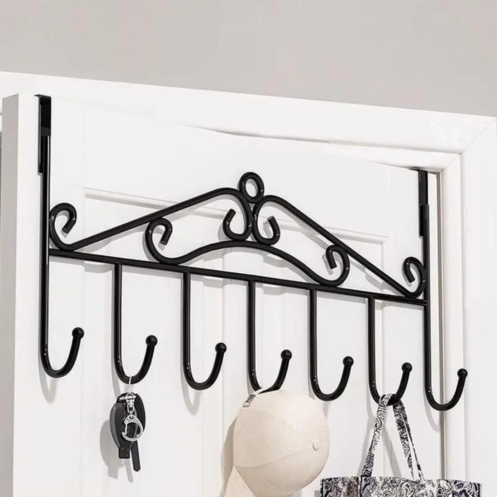 Punch-free Over-the-door Hook Rack 2