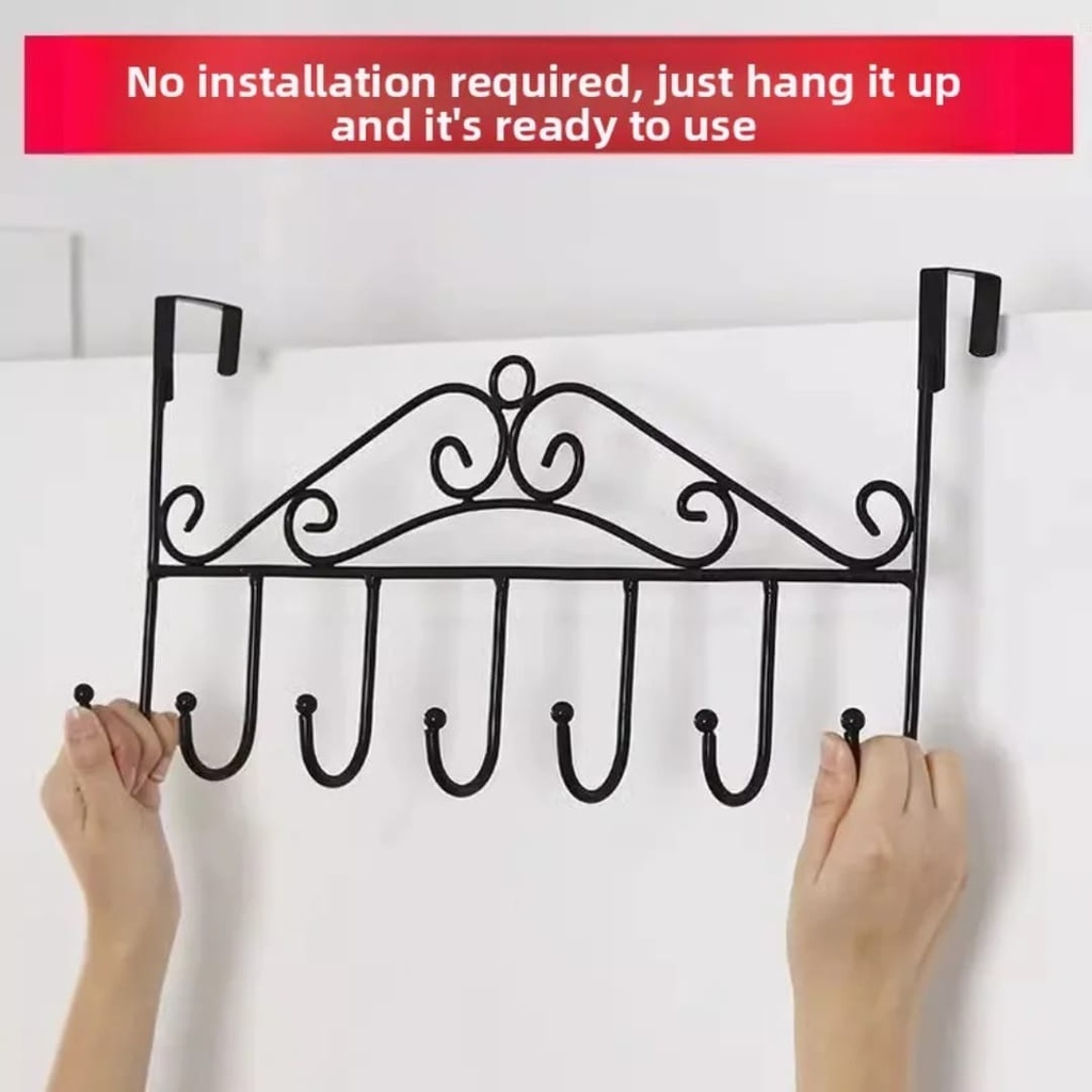 Punch-free Over-the-door Hook Rack 4