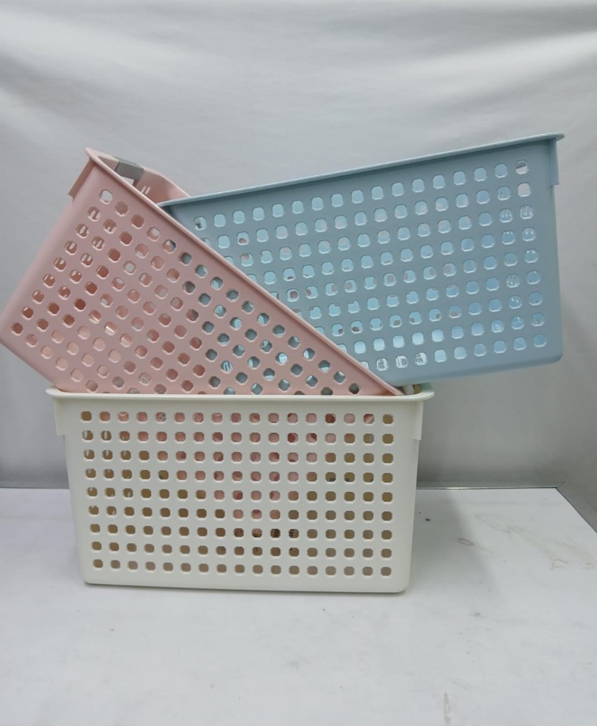 Plastic storage basket organiser
